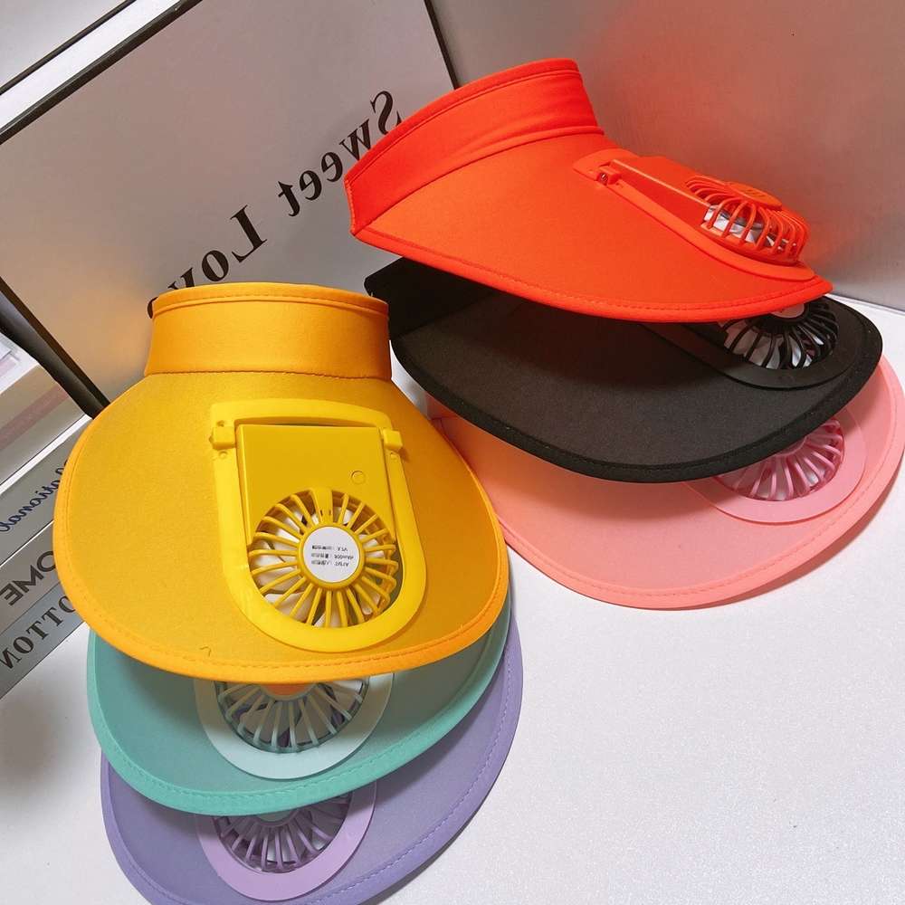 

Children's summer USB rechargeable fan hat men's and women's Big Brim empty top parent child outdoor sunscreen, Blue;gray