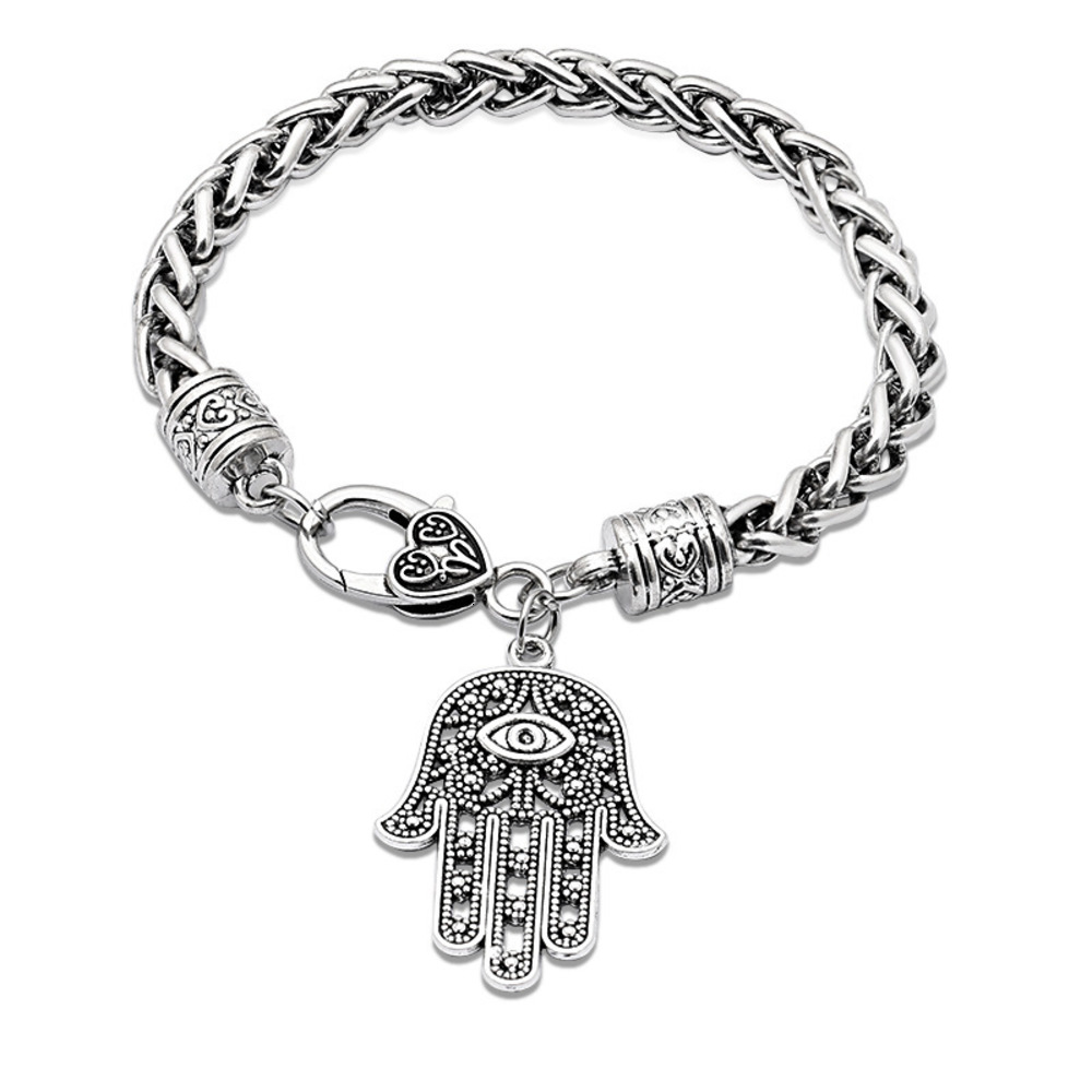 

Hand catenary Jewelry Fatima palm devil's Eye versatile Bracelet, Golden;silver