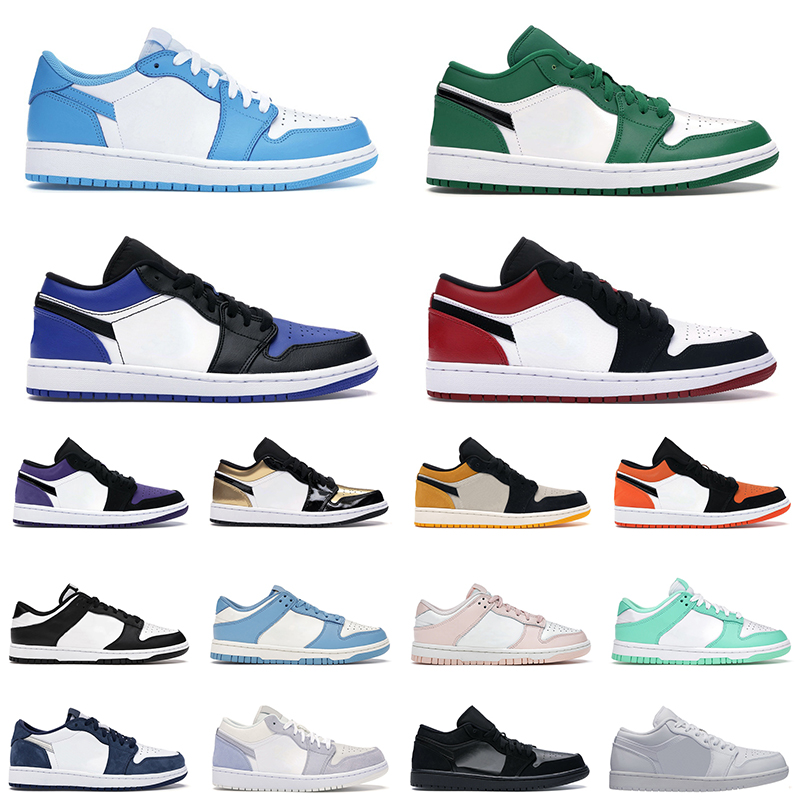 

jumpman 1 low basketball shoes 1s men women black toe pine green mens trainer sports sneakers, # 23