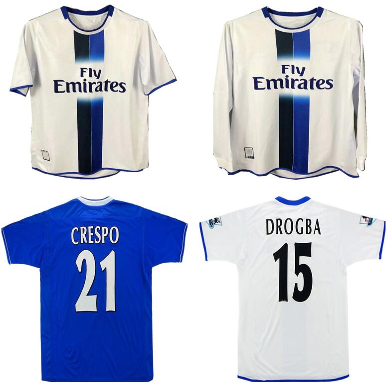 

2003 2005 LAMPARD GUDJOHNSEN VERON Mutu Drogba Crespo 03 05 TERRY ROBBEN classic vintage football shirt, Away jersey
