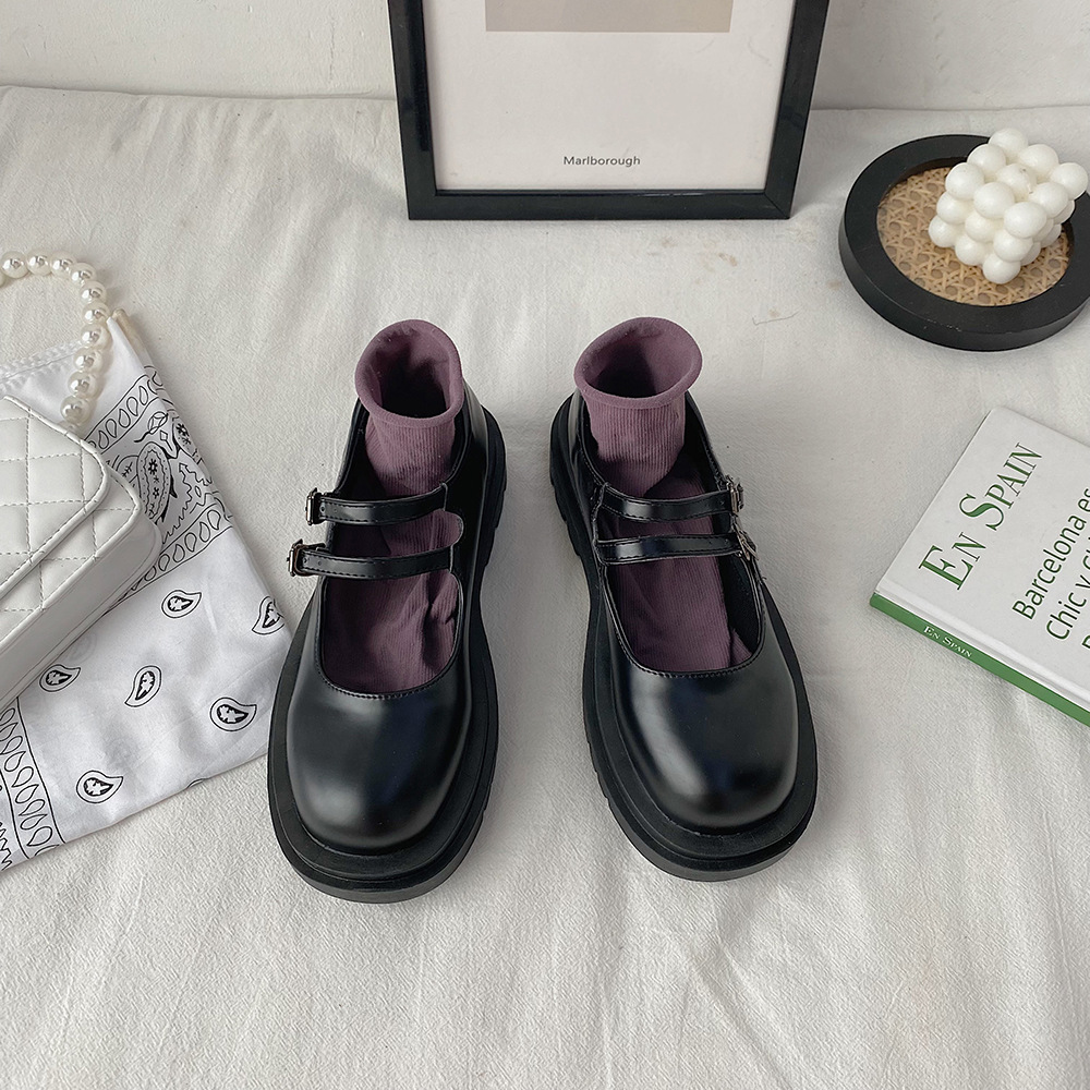 

Lolita Shoes beige Black Japanese Style Mary Jane Shoes Vintage Soft Girls High Heels Waterproof Platform Womens shoes