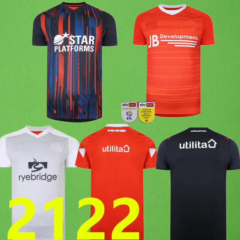 

2122 Luton Town Soccer Jerseys BRADLEY Burke Hartson Billy Bingham Curtis Lansbury  Donaghy Berry Givens Mick Mpanzu Campbell, White
