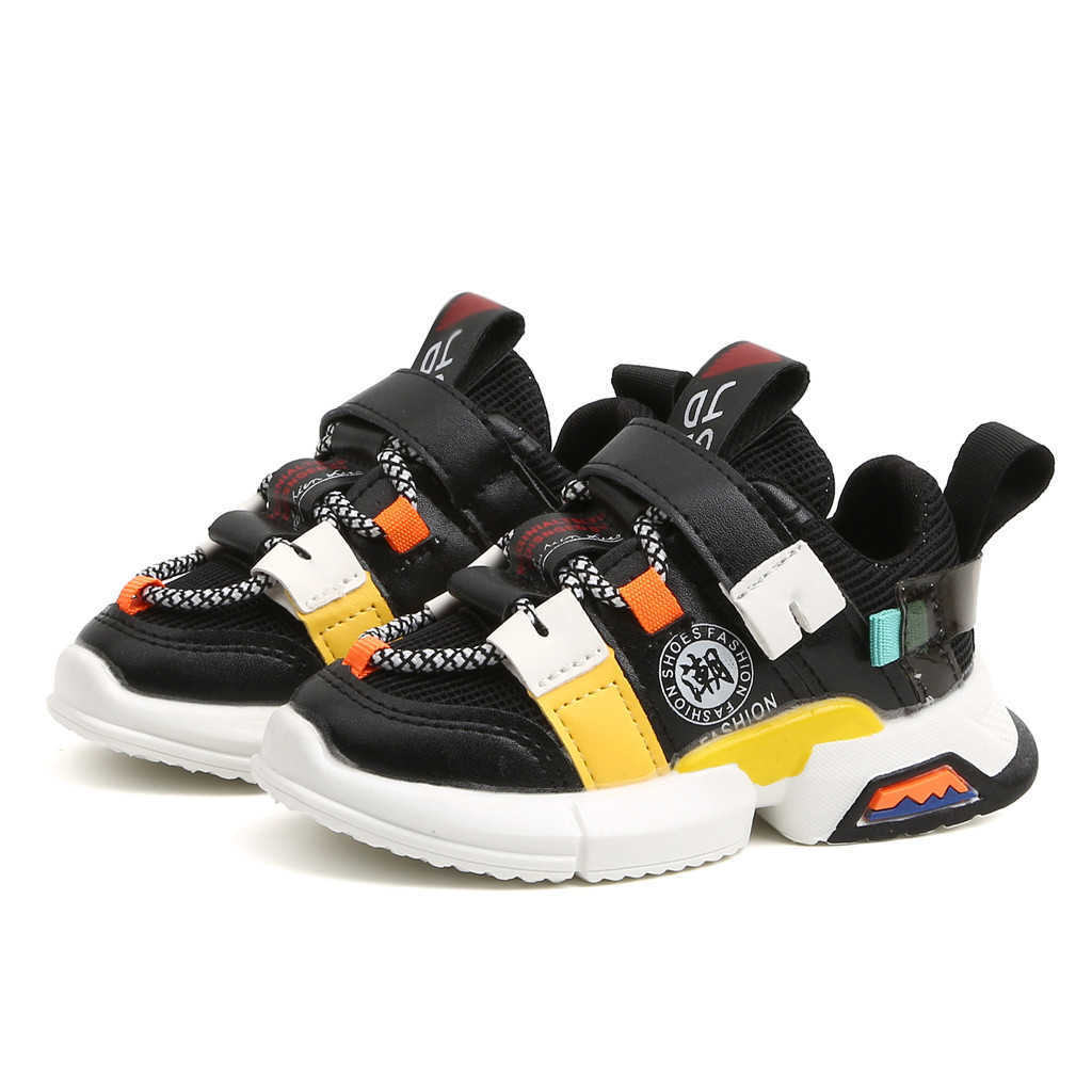 

Toddler Infant Kids Baby Girls Boys Soft Sole Mesh Running Sport Shoes Sneakers Sapato Infantil Menina Sport Kids Sneakers X0703, Black