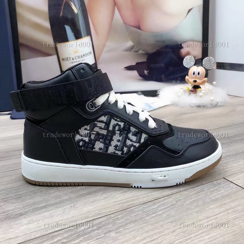 

Children's shoes B27 LOW-TOP SNEAKER Oblique Mens smooth calfskin Luxurys Designers Sneakers Lace-up Technical rubber outsole 27 leathe, Black;red