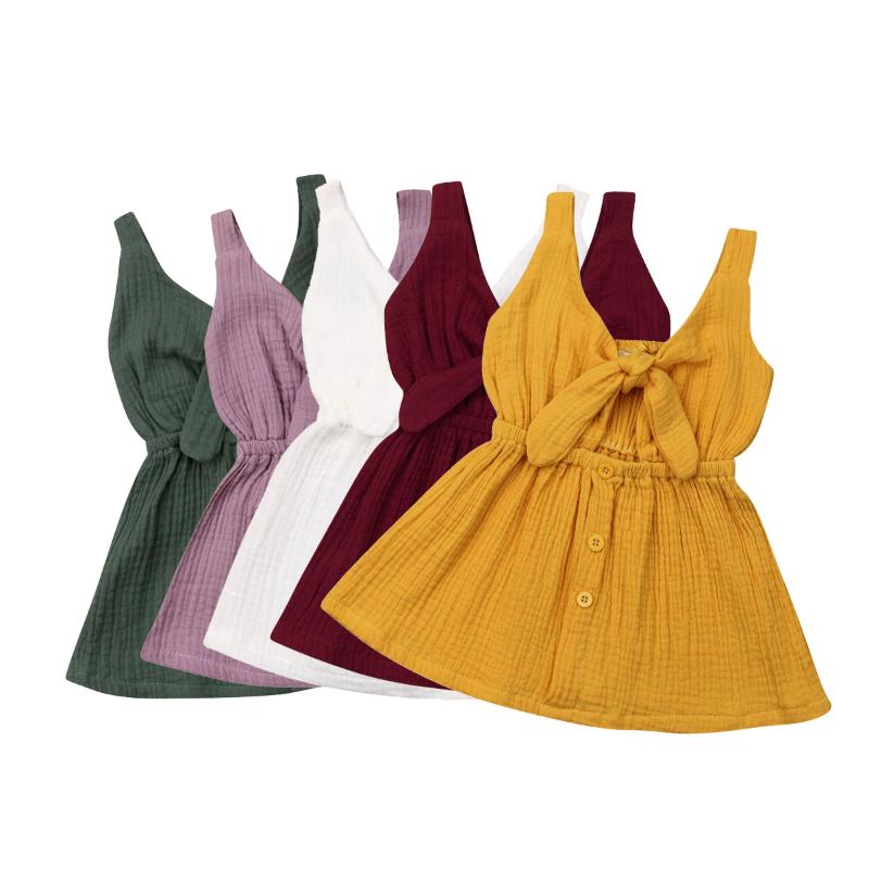 

Girl's Dresses Vintage Born Baby Girls Dress Bow Tutu Party Holiday For Solid Infant Clothing, Red;yellow