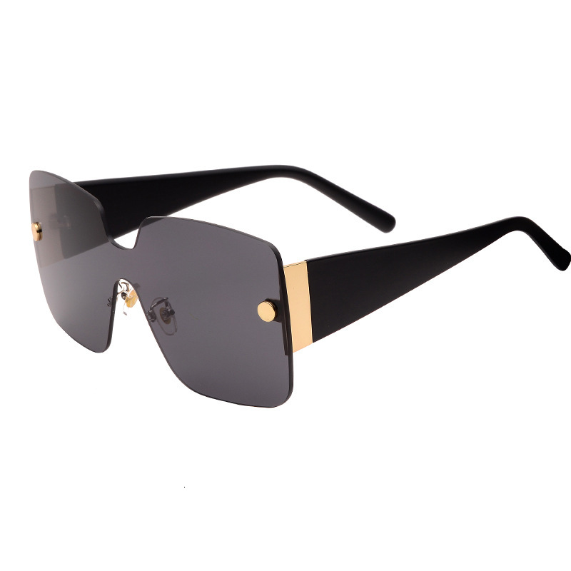 

g Family Sunglasses Large Box Frameless Transparent Lens A109 for Men's Drivingi90y, White;black