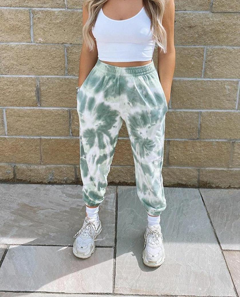 

tie dye printed sweatpants women pants casual loose long trousers elastic high waist joggers streetwear, Black;white