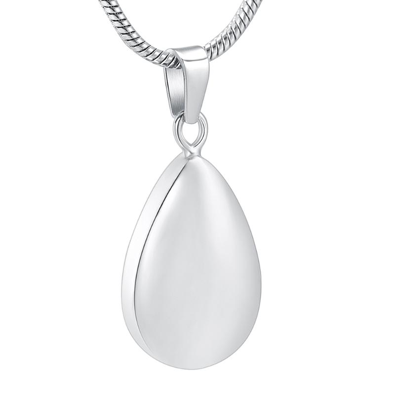 Pendant Necklaces LKJ10064 Wholesale Or Retail, Teardrop Cremation Urn With Screw Memory Ashes Holder Engravable Women Necklace Snake Chain-image-708543621