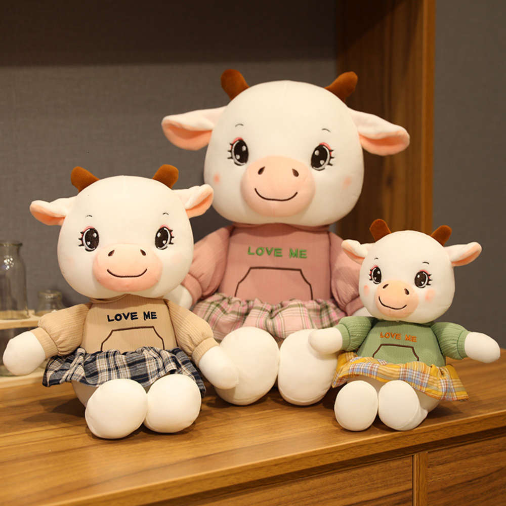 

Cola cow doll, Chinese Zodiac plush simulation mascot of the year ox, Blue