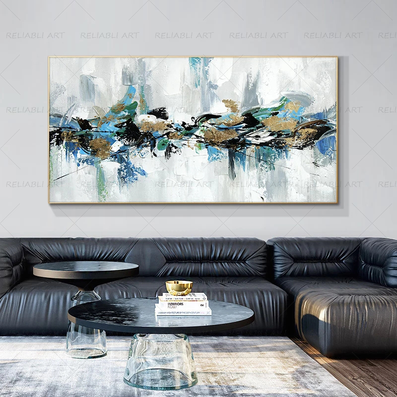 

Abstract Oil Painting On Canvas Prints Wall Art Pictures for Living Room Modern Home Decor Blue Poster Abstract Prints NO FRAME