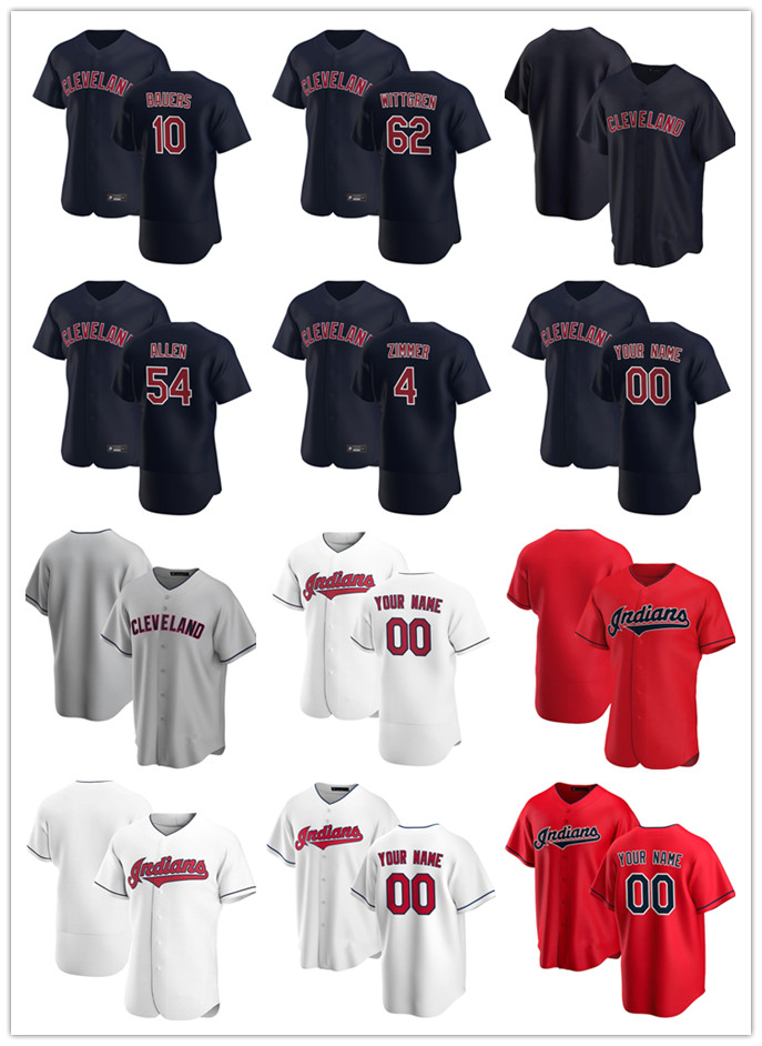 

Custom Mens women Youth Cleveland Indians 10 Jake Bauers 4 Bradley Zimmer 54 Logan Allen 62 Nick Wittgren Baseball Jerseys, Blue;black
