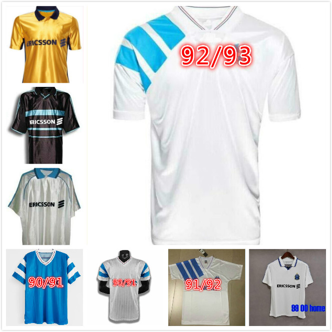 

1998 1999 1990 1991 1992 1998 Olympique de Marseille retro soccer jersey 98 99 90 91 92 93 Maurice Blanc Ravanelli Gallas classic football shirt, Black;yellow