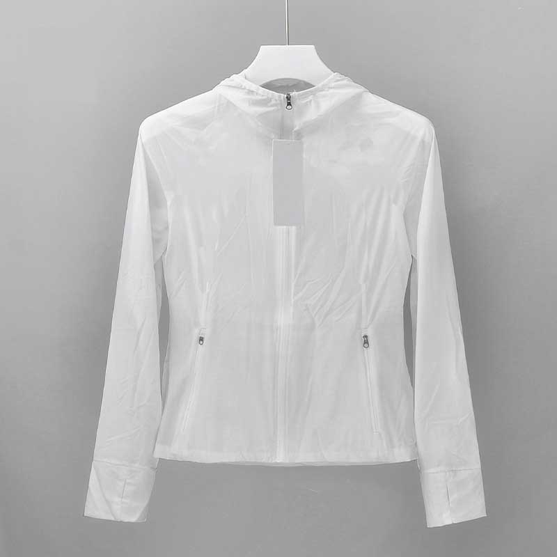 

Women Jackets Hoodies Coats Ropa de mujer Girls Designer Tracksuit Womens Autumn Winter Outdoor Sports Running Training Slim Thin Hooded Jacket, White