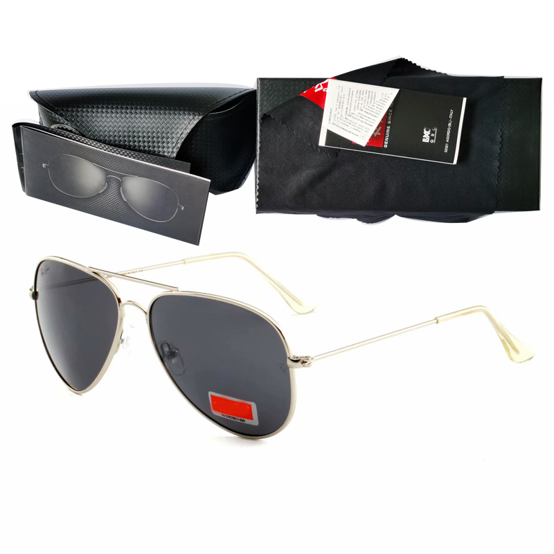 

3026 Classic Design Brand Round Sunglasses UV400 Eyewear Metal Gold Frame Glasses Men Women Mirror glass Lens Sunglass with box, White;black