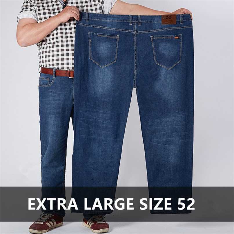 

Classic Stretch Jeans Men Oversized Plus Size Big Denim Man Loose Pants 48 50 52 High Waisted Long Work Trousers Jean 211108, Mz8632 jeans