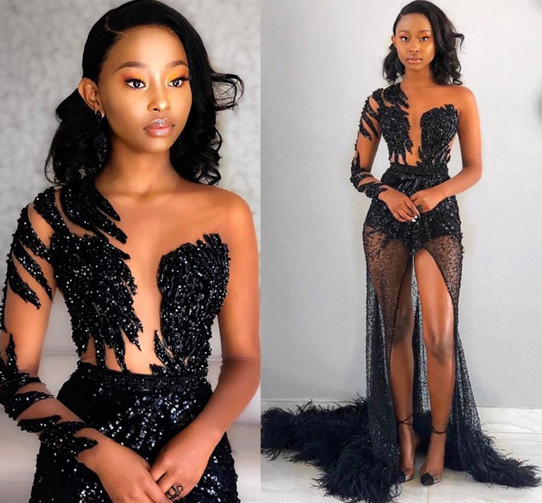 

2021 Plus Size Arabic Aso Ebi Black Luxurious Sexy Prom Dresses Lace Beaded High Split Evening Formal Party Second Reception Gowns Dress ZJ234, Dark green