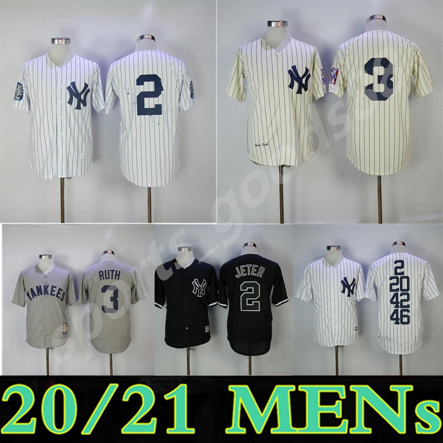 

vintage throwback custom men women kids jersey 3 babe ruth 2 derek jeter baseball jerseys 02, Blue;black