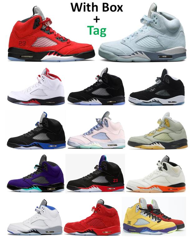 

5 Blue Bird Raging Bull Oreo Black Metallic Reflect Basketball Shoes Men 5s Fire Red Racer Blue Easter Jade Horizon Shattered Backboard Stealth Grape Sneakers