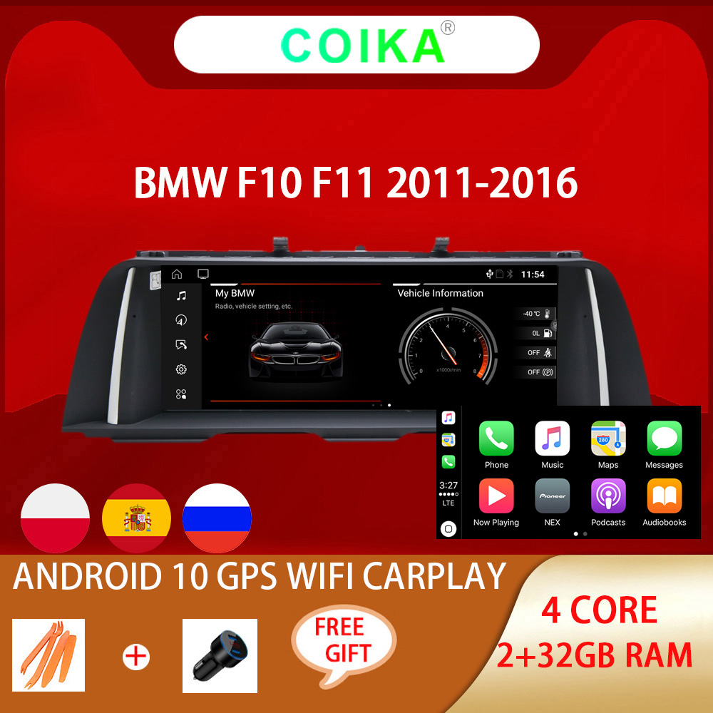 

10.25" IPS Touch Screen Car DVD player Head Unit For BMW F10 F11 2011-2016Y With 2+32G RAM WIFI Google BT Multimedia GPS Radio Android 10.0