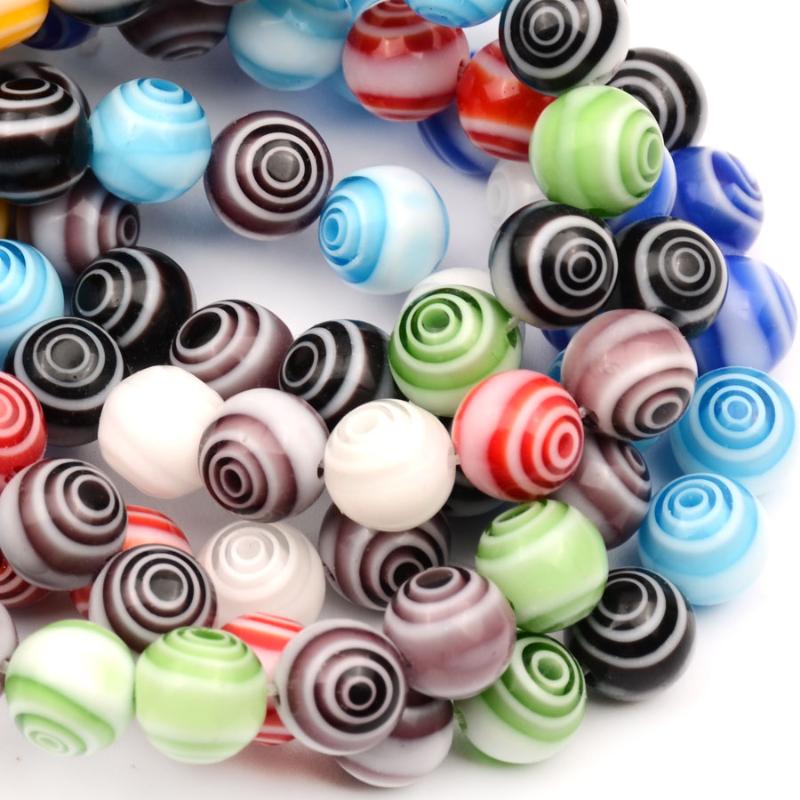 

Other Mixed Flat Round Circle Pattern Millefiori Lampwork Glazed Glass Beads Loose Crafts Lot For DIY Jewelry Making Findings