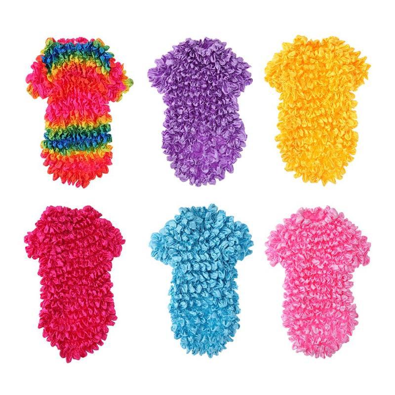 

Dog Apparel Pet Puppy Summer Colorful Vest Fashion Short Sleeve Elastic Clothes