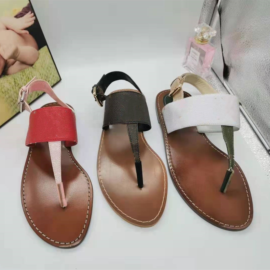 

Women Flat Thong Sandals City Designer Lady Leather Denim Blue Pink Ankle Strap Buckle Sandal, Sandal dustbag