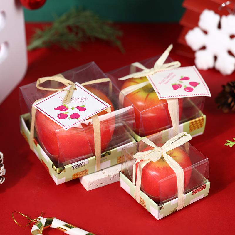 

Party Decoration Christmas Day Gifts Home Decorations Lovely Red Design For Apple Shape Fruit Scented Candles Creative Gift Eve