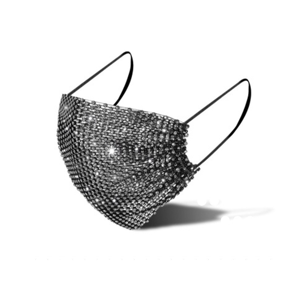 

Accessories New Diamond Mask Fashion Adult Mesh Dustproof Sunscreen Trend Sequin Masks Support Wholesale Custom