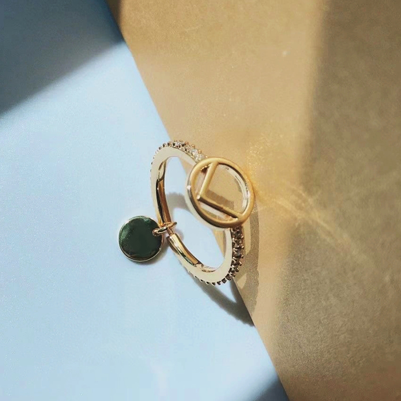 

Trendy Ring Luxury Designer Diamond Letter F Rings Jewelry Engagements For Women Love Ring F Brand Gold Ring Necklaces Top Quality