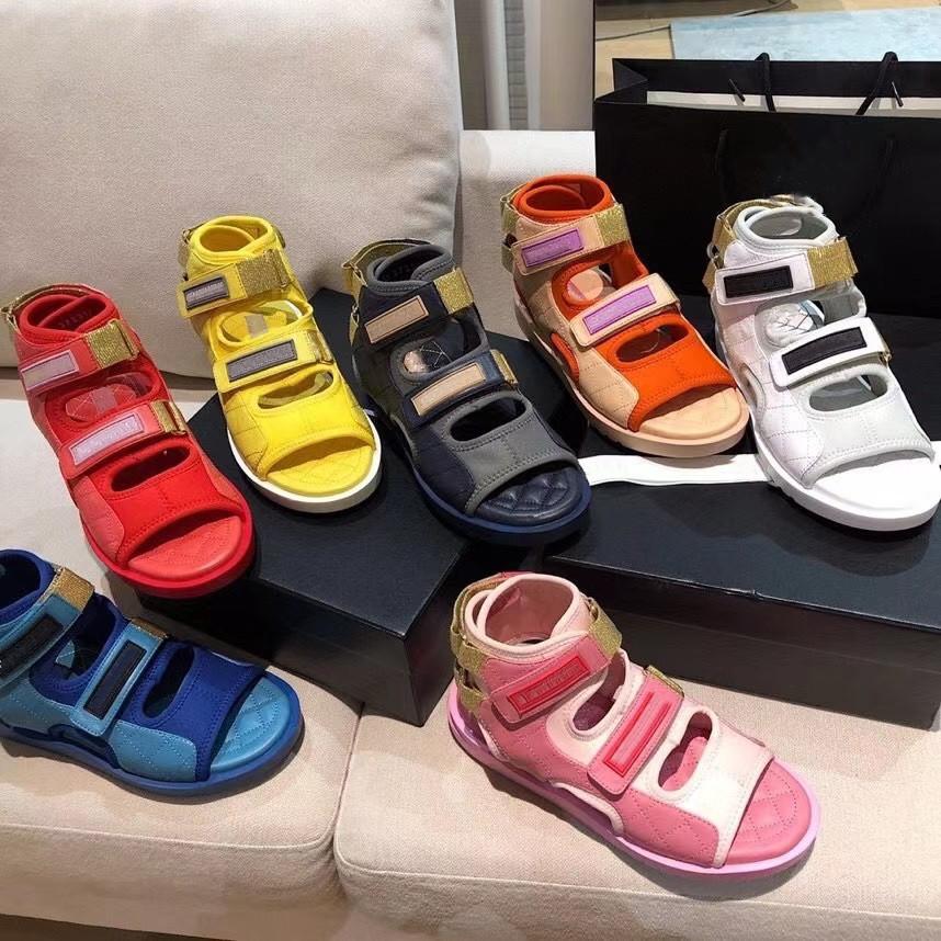 

2021 high-top sandals women's summer fashion wear sports thick-soled beach shoes hook and loop pregnant women anti-slip soft bottom light, Red