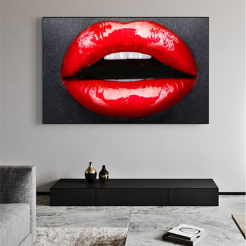 

Sexy Red Lips Canvas Painting Wall Art Abstract Picture Posters And Prints For Living Room Home Decoration Cuadros No Frame