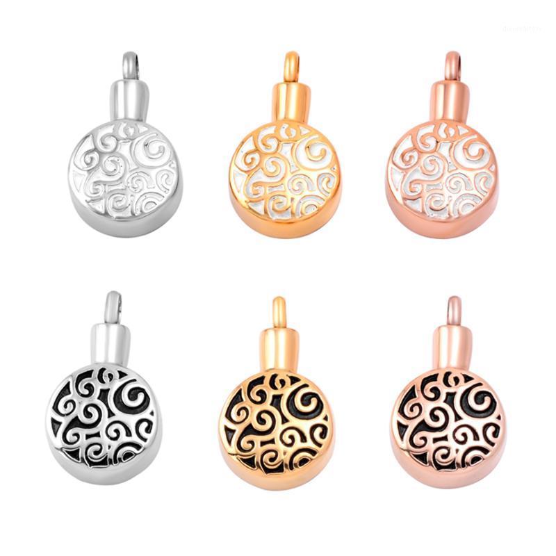 

Classic Round Cremation Urns Keepsake Memorial Jewelry For Ashes Holder Locket Urn Pendant Chains