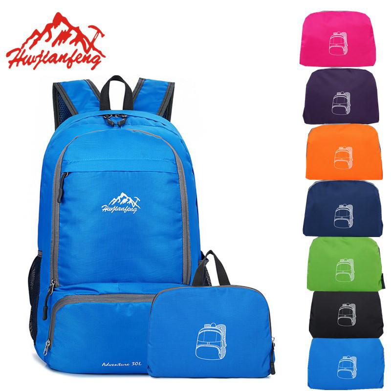 

Outdoor Foldable Bag Sport Small Traveling Backpack For Trekking Women Men Skin Bag Waterproof Nylon Rucksack, Deep blue