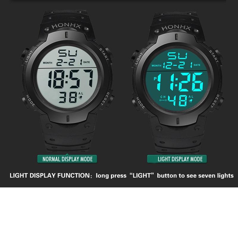

Wristwatches LED Digital Luminous Sports Watch Hodinky Fashion Men Women Military Gift Ceasuri Clock Drop Orologio Uomo, Black