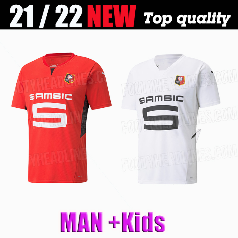 

Men kids 21 22 Rennes soccer jersey 2021 2022 Raphinha Niang Terrier J.MARTIN Stade Rennais FC BOURIGEAUD home away football shirts