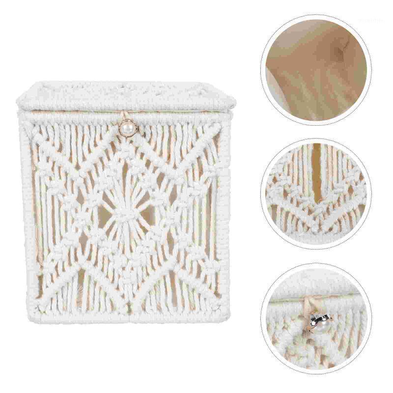 

Gift Wrap 1Pc Multi-functional Kitchen Cotton Rope Napkin Box Woven Paper (Beige)