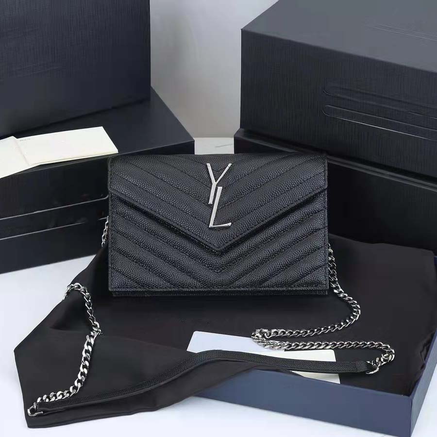 

Designer Shoulder Bags HandBags Flap Pocket Real Leather Bag Purse Single Zipper Wallets Women Tote Lady Plaid Purses Duffle Luggage by fenhongbag 06, #1 20cm black+silver(caviar)