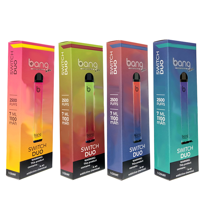 

Bang XXL disposable vape e cigarette Switch Duo 2500 puffs 2 in 1 max pro 1100mah battery 7ml pods device
