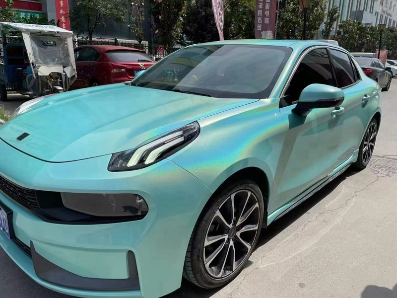 

Glossy Flip Psychedelic Miami Teal Vinyl Wrap Adhesive Film Sticker Rainbow Holographic Tiffany Car Wrapping Foil Roll Air Release