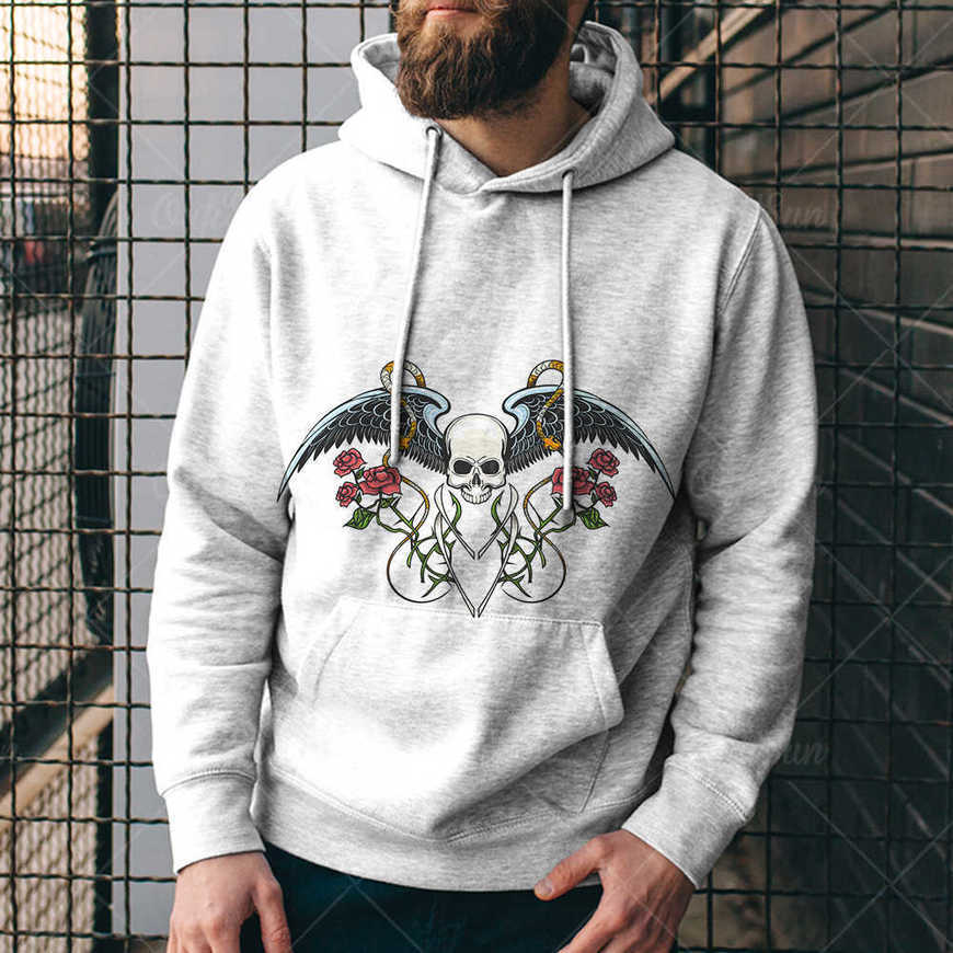

men's loose 3d digital printed hooded sweaters ti5c, Black