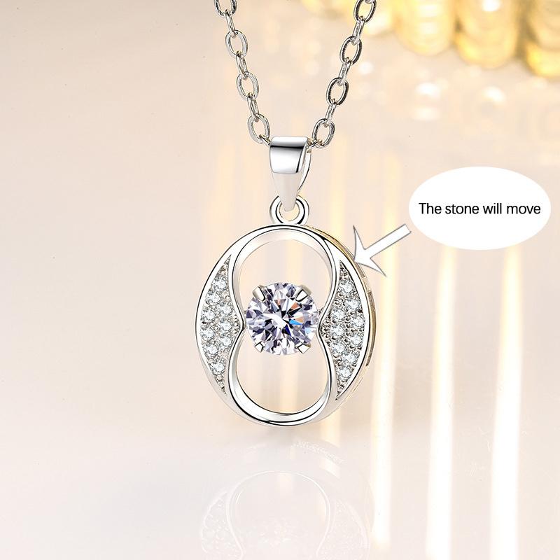 

Pendant Necklaces Rose Gold Plated Beating Heart Necklace Female Dancing Smart Personality Trendy Lady Dan Shaped Jewelry