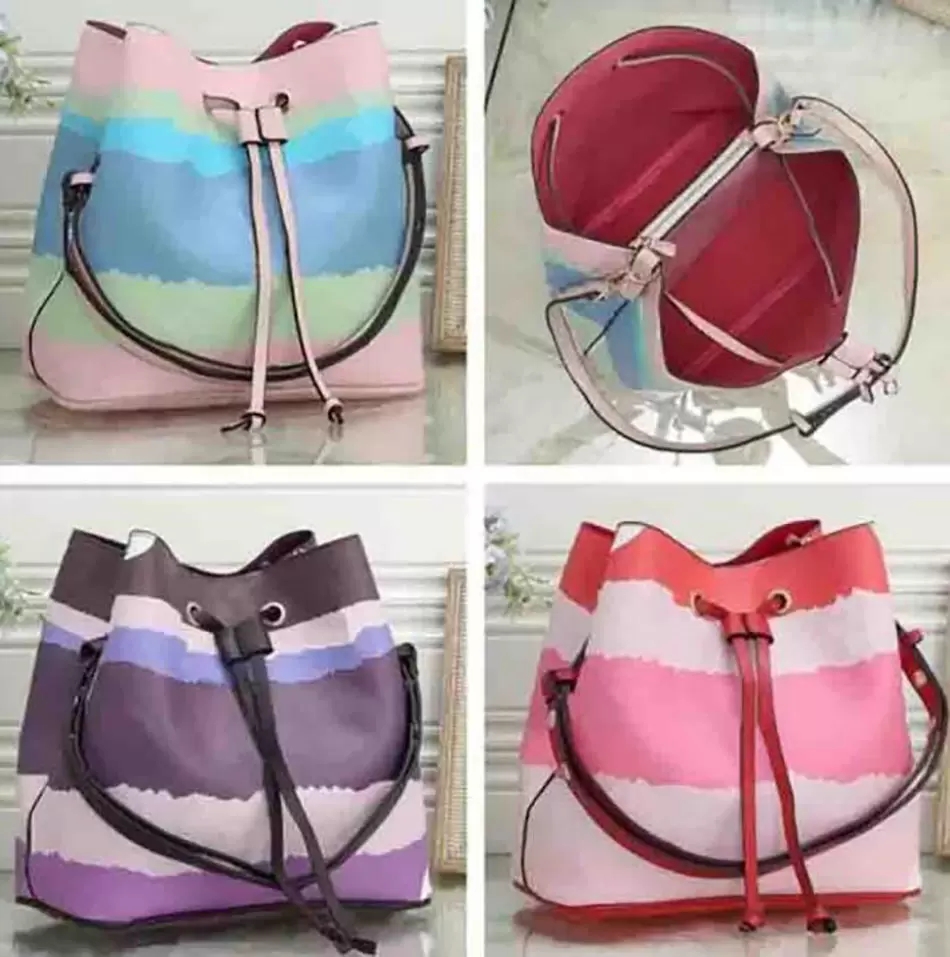 

HBP Women luxury NEONOE designer drawstring bucket tote bag handbag shoulders bags purses printing fashion totes womens purse sac de jour Muria ONTHEGO Telfars bag, Add freight