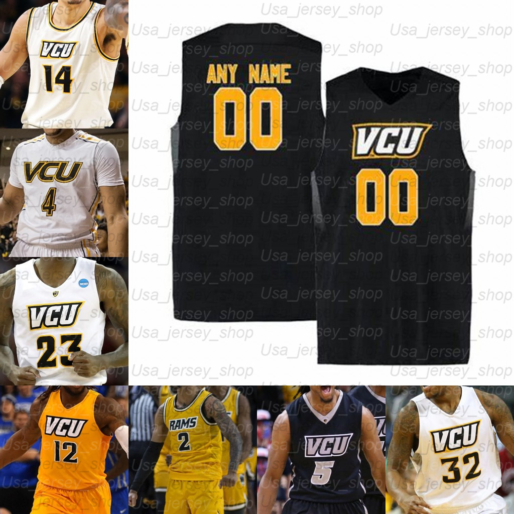 

Custom VCU College Basketball Jerseys 2 Marcus Evans 14 Santos-Silva 4 Corey Douglas 13 Malik Crowfield, White iii