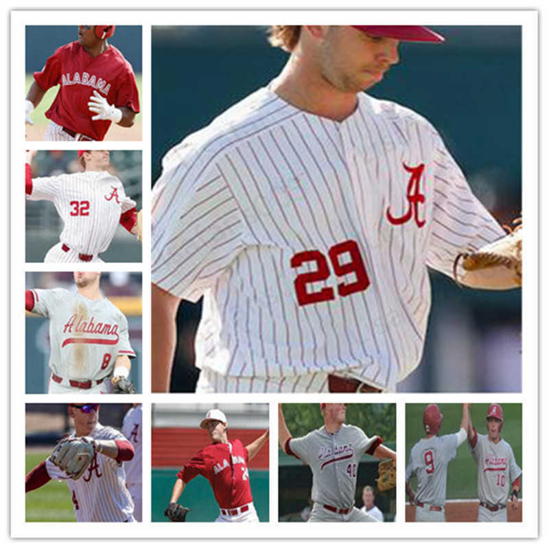

College NCAA Alabama Crimson Tide Baseball stitched Jersey custom any name any number vintage Jett Manning Cody Henry, Black