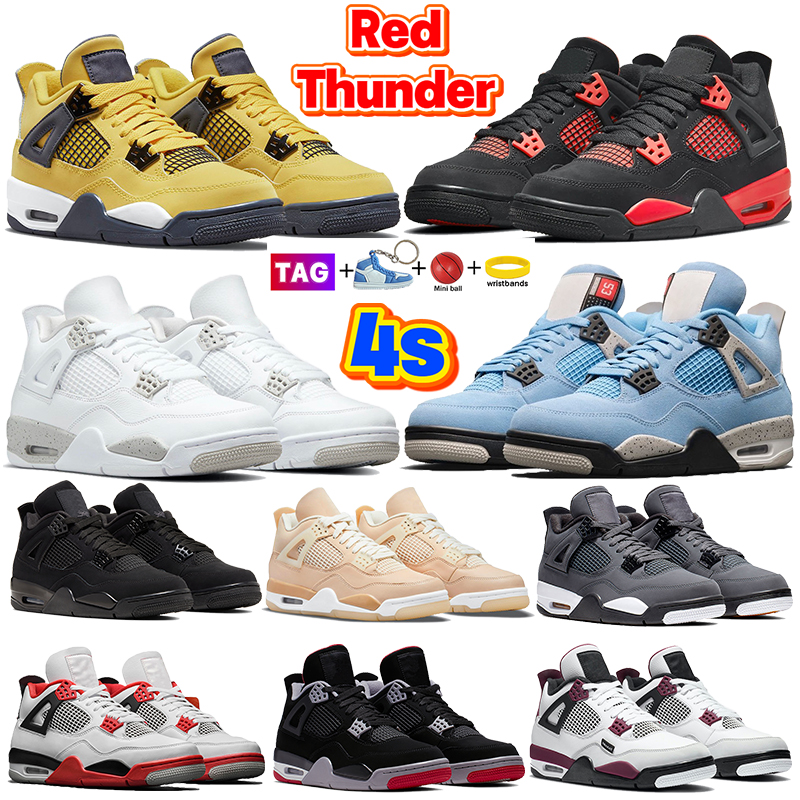

Red Thunder Tour Yellow 4s 4 Basketball Shoes University Blue White Oreo Black Cat Fire Red Shimmer Men Sneakers Pure Money Metallic Purple Orange Women Trainers, Bubble wrap packaging