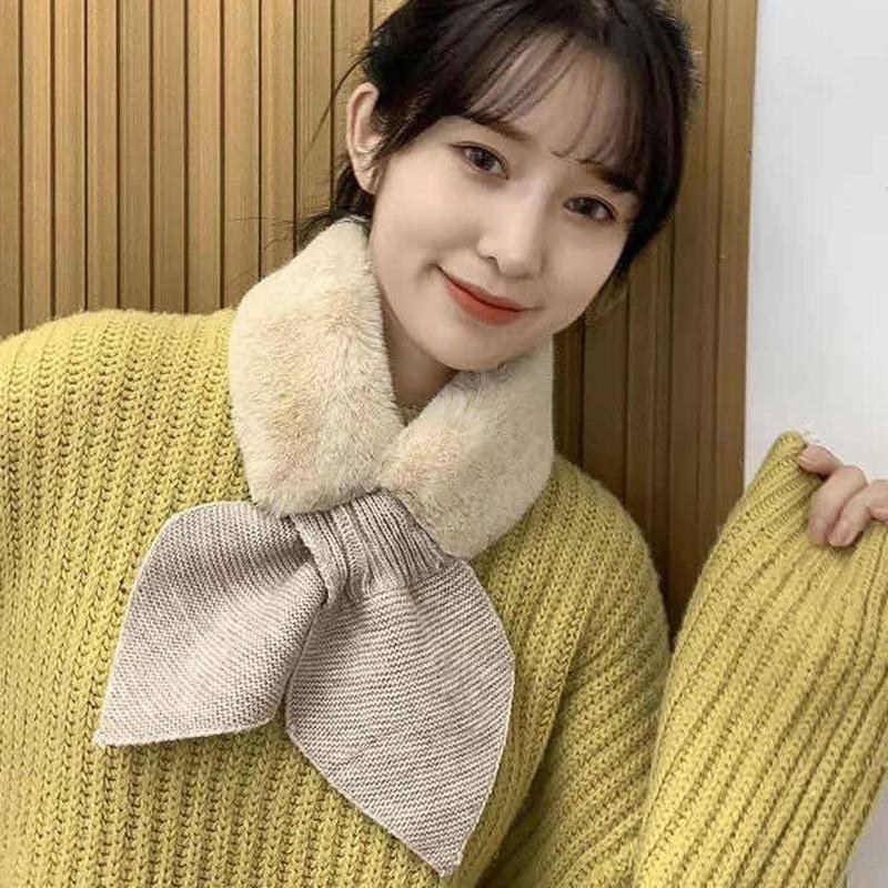 

Scarves Lovely Fashion Women Scarf Winter Faux Villus Outerwear Thickening Lady Flexible Stretchy Christmas Outdoor Girl Warm Bib