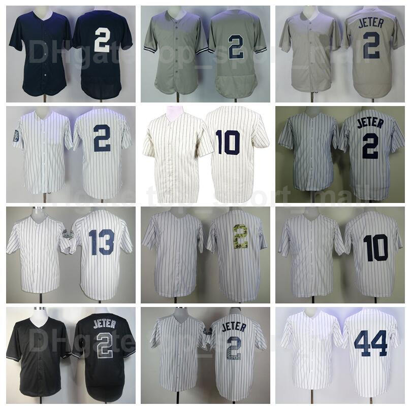 

Retro 1951 1977 Vintage Baseball 2 Derek Jeter Jersey Retire 10 Phil Rizzuto 13 Alex Rodriguez 44 Reggie Jackson Cooperstown Flexbase Cool Base, 2 white