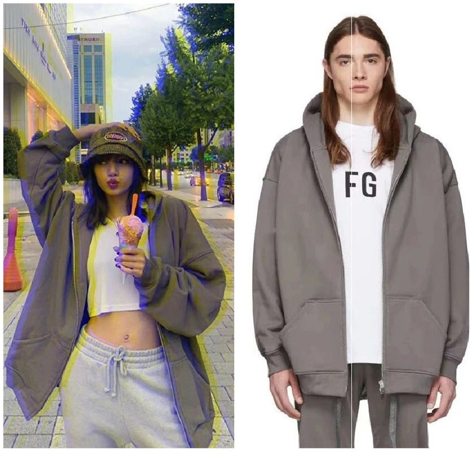 

21ss Fog fear of God Season 6 zipper Hoodie premium grey sweater cardigan loose jacket, Black