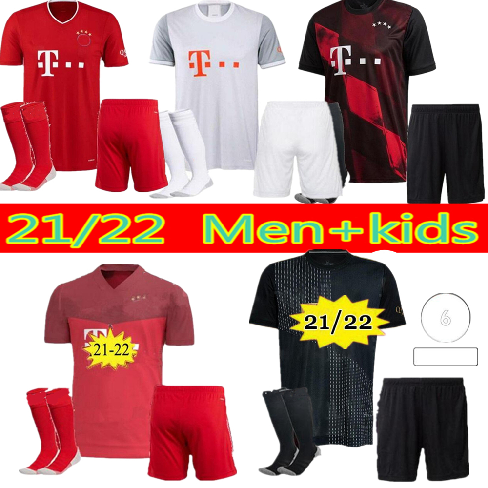 

men kids kits 21 22 bAyerN LEWANDOWSKI Munich soccer Jerseys 2021 2022 HERNANDEZ KIMMICH Adult child kit GORETZKA equipment Full set uniform Football shirt