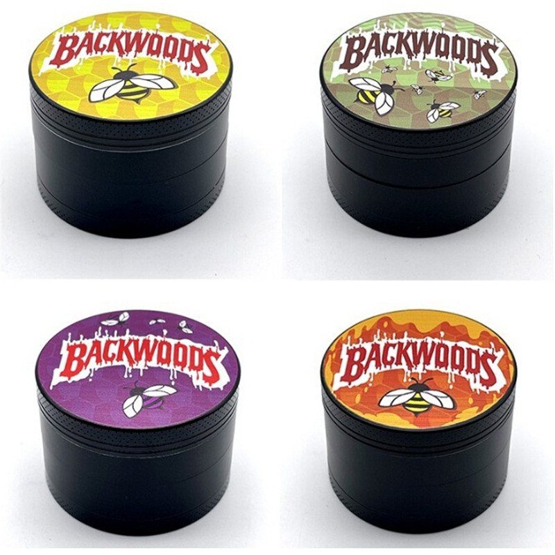 

Metal Zinc Alloy 63mm diameter Backwoods Grinder Bee Tobacco Crusher 4 Layers Herb Smasher Crusher Hand Muler Smoking Accessories DHL UPS